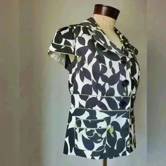 VEX COLLECTION short sleeve leafy jacket or blouse size 40 (Large) - Picture 2 of 10